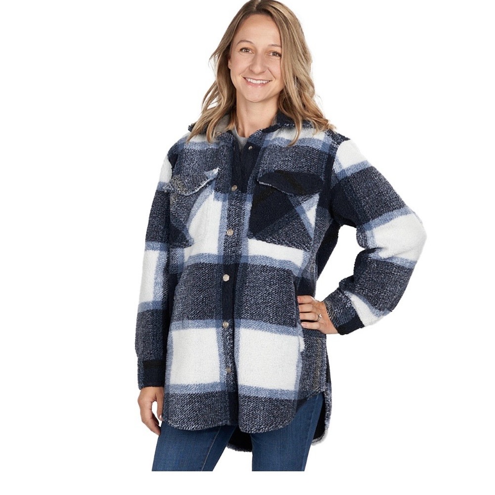 Women's Blue and White Boulevard Shacket